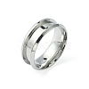 201 Stainless Steel Grooved Finger Ring Settings STAS-TAC0001-10C-P-1