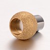 Textured 304 Stainless Steel Column Magnetic Clasps with Glue-in Ends STAS-I045-11G-2