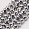 Grade AA Magnetic Synthetic Hematite Bead Strands G-P258-05-10mm-1
