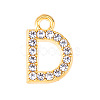 Golden Tone Alloy Rhinestone Pendants PW-WGCC773-04-1