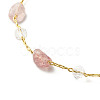 Natural Strawberry Quartz Beads Anklets Set for Girl Women AJEW-AN00450-03-10