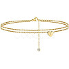 Heart Brass with Crystal Rhinestone Anklets FS-WGC43DA-11-1