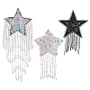 3Pcs 3 Styles Tassel Star Resin with Felt Iron on/Sew on Cloth Patches PATC-FG0002-97-1