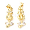 Rack Plating Brass Micro Pave Cubic Zirconia Pendants KK-A185-26G-3