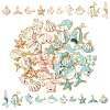 20Pcs 10 Styles Sea Animal Alloy Enamel Pendants ENAM-YW0004-35-2