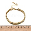 304 Stainless Steel & Glass Wheat Chain Double Layers Bracelets for Women BJEW-F540-08G-8