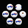 Autumn Theme Printed Natural Wood Beads WOOD-S057-093-1