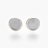 Tarnish Resistant Eco-Friendly 316 Surgical Stainless Steel Stud Earring Settings STAS-F181-01P-8mm-1