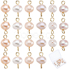 Natural Cultured Freshwater Pearl Potato Connector Charms PALLOY-SC00009-1