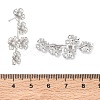 Brass Micro Pave Cubic Zirconia Stud Earrings for Women EJEW-A167-24P-5