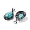 Synthetic Turquoise Teardrop Pendants G-A093-03AS-02-2