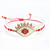 Bohemian Style Glass Seed Beaded Link Bracelets PJ0683-1-1