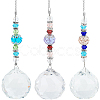 3Pcs 3 Colors Glass Teardrop Pendant Decorations FIND-SP0002-52-1