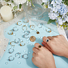 20Pcs 304 Stainless Steel Open Cuff Ring Findings STAS-ME0002-79-3