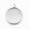 Tarnish Resistant 304 Stainless Steel Pendant Cabochon Settings X-STAS-E146-18P-18mm-2