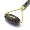 Natural Bloodstone Brass Face Massager MRMJ-G010-05-2