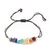 Natural & Synthetic Mixed Gemstone Chips Braided Bead Bracelet BJEW-JB08011-1