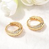 Brass Micro Pave Clear Cubic Zirconia Hoop Earrings EJEW-F391-02G-2