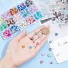 225Pcs 15 Colors Spray Painted Crackle Glass Pendants PALLOY-AB00090-3