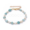 Natural Amazonite Beaded Bracelets X-BJEW-JB05265-03-6