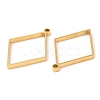 304 Stainless Steel Open Back Bezel Rhombus Pendants STAS-Z040-02B-G-2