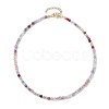 Faceted Round Natural Agate(Dyed & Heated) Beaded Necklaces for Women NJEW-JN04659-04-1