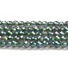 Electroplate Transparent Glass Beads Strands X-GLAA-H021-01A-FR01-2