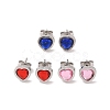 3 Pairs 3 Colors 304 Stainless Steel Heart Stud Earrings for Women EJEW-K279-07P-02-2