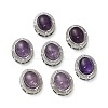 Brass Pave Natural Amethyst Multi-Strand Links KK-D366-01P-K-1