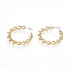 Semicircular Brass Stud Earrings EJEW-E196-17G-1