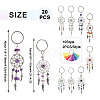 20Pcs 10 Style Natural Chip Gemstone Keychain KEYC-KS0001-05-3