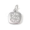 Rack Plating Brass Micro Pave CLear Cubic Zirconia Charms KK-E110-14P-S-1