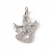 Brass Micro Pave Cubic Zirconia Charms ZIRC-F132-46P-1