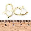 Heart Brass Enamel Lobster Claw Clasps KK-Z147-02G-02A-3