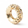 Brass Micro Pave Cubic Zirconia Rondelle European Beads KK-F835-23-3