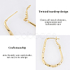 4 Pairs 2 Colors Twist Teardrop Huggie Hoop Earrings EJEW-GA0001-03-4