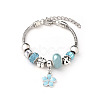 European Style Zinc Alloy Enamel & 201 Stainless Steel & Plastic & Rhinestone Charm Bracelets FS-WG22A2C-01-1