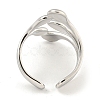 Non-Tarnish 304 Stainless Steel Teardrop Open Cuff Ring for Women RJEW-A043-14P-3