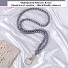Rose Silicone ID Card Neck Strap Card Holder NJEW-SW00028-08-3