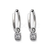 304 Stainless Steel Micro Pave Cubic Zirconia Hoop Earrings STAS-R004-02P-02-4