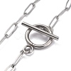 Tarnish Resistant 304 Stainless Steel Paperclip Chain Bracelets BJEW-O186-02P-2