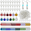 DIY Flat Round Alloy Rhinestone Pendent Decoration Making Kits DIY-FH0008-95-1
