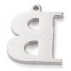 Tarnish Resistant 304 Stainless Steel Letter Pendant Rhinestone Settings X-STAS-J028-01B-2