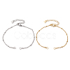 2Pcs 2 Colors 304 Stainless Steel Satellite Chain Bracelet Making AJEW-JB01277-1