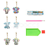 DIY Diamond Painting Elephant Pendant Keychain Kit ELEP-PW0001-41-1