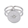304 Stainless Steel Open Cuff Ring for Women RJEW-F166-07P-01-2
