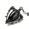 Natural Obsidian Triangle Dowsing Pendulum Pendants G-G022-01AS-07-3