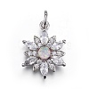 Brass Micro Pave Cubic Zirconia Pendants ZIRC-F091-02-P-2