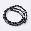 Natural Dyed & Heated Black Onyx Round Beads Strands X-GSR4mmC097-3