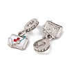 Rack Plating Alloy Crystal Rhinestone European Dangle Charms FIND-C055-24P-2